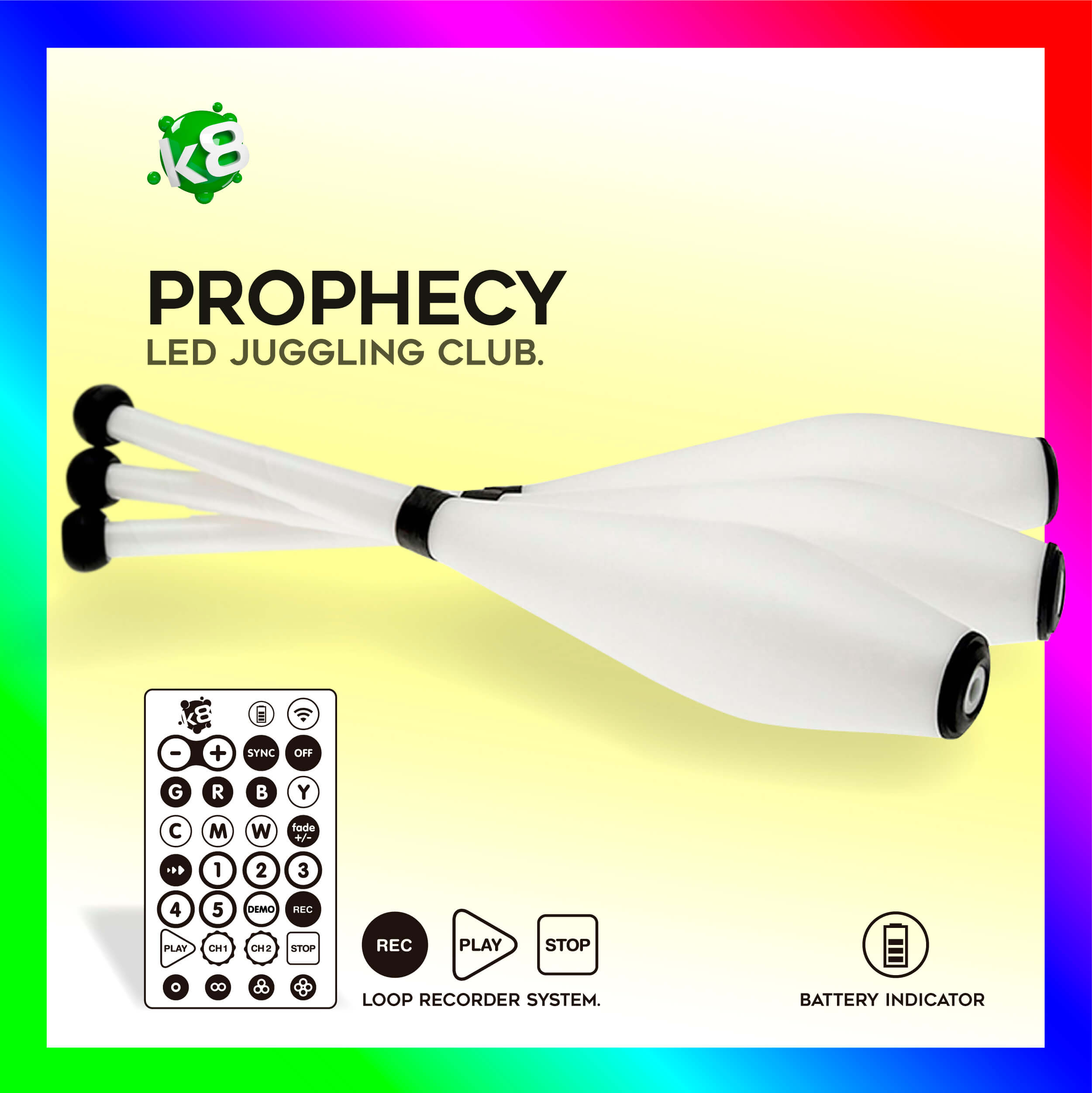 Clava de luz Prophecy RGB-IR LED